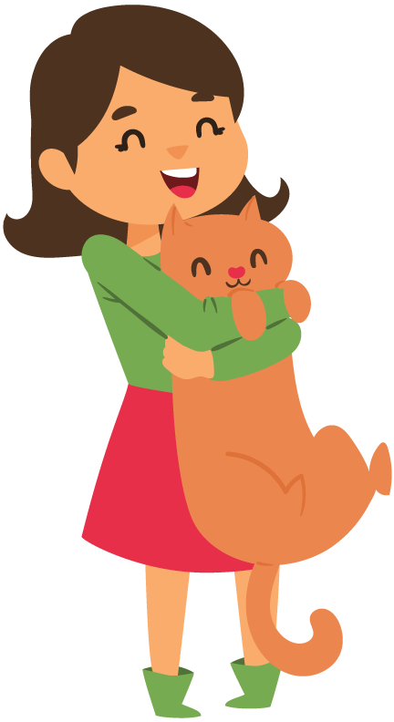 猫を抱く女性